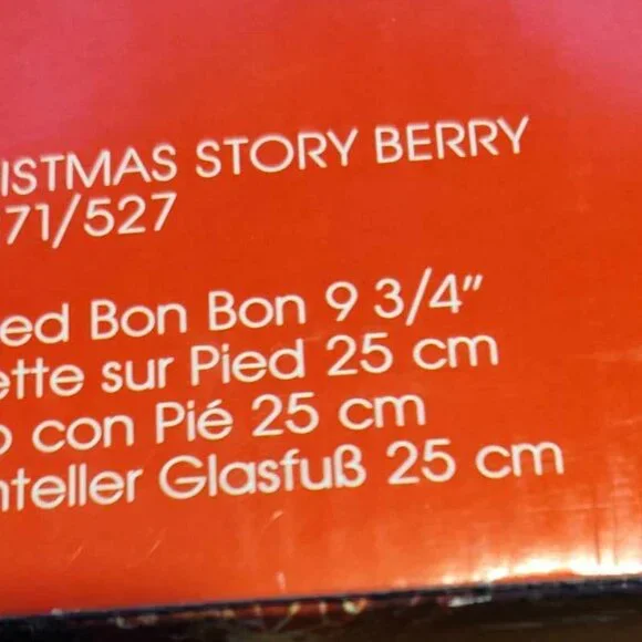 Mikasa Christmas Story Berry Footed Bon Bon Candy Bowl Dish Red & Frosted Ruffle